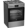 BEKO Viryklė | FBMA61330GXDT | Kaitlentės tipas Dujinė | Orkaitės tipas Elektrinė | Nerūdijantis plienas | Plotis 60 cm | Kepinimas ant grotelių | LED | Gylis 60 cm | 72 l