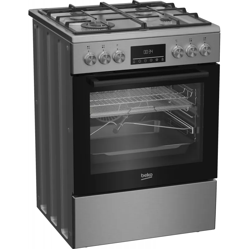BEKO Viryklė | FBMA61330GXDT | Kaitlentės tipas Dujinė | Orkaitės tipas Elektrinė | Nerūdijantis plienas | Plotis 60 cm | Kepinimas ant grotelių | LED | Gylis 60 cm | 72 l