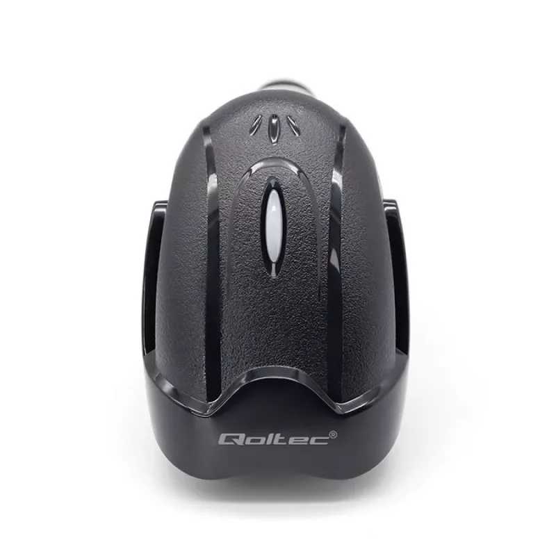 Belaidis brūkšninio kodo skaitytuvas QOLTEC 50856 — 1D ir 2D belaidis rankinis, USB sąsaja, ABS korpusas, 170×62×100 mm, 203 g