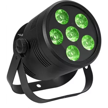 Sceninis LED par šviestuvas EUROLITE Silent Par 6 QCL Floor RGBW 6x4W, kompaktiškas ant grindų montuojamas par