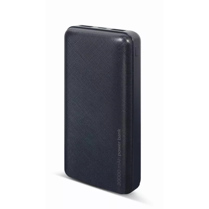 Gembird PB20-02 nešiojamas įkroviklis (power bank) Ličio polimeras (LiPo) 20000 mAh Juodas