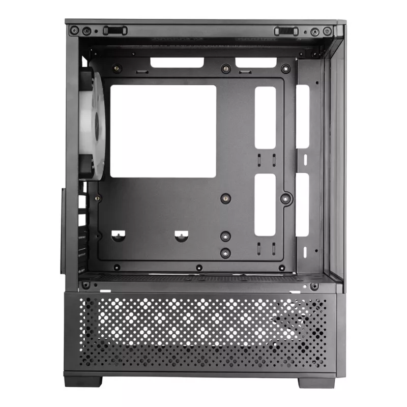 “Mini Tower” PC korpusas TACENS Mars Gaming MC-SE2 — Mini-ITX / Micro-ATX, juodas, šoninis langas, apatinis PSU, palaiko 2x2.5 colio + 1x3.5 colio