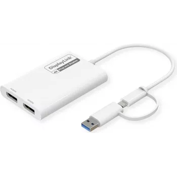 ROLINE Display Adapter USB Type C A - Dual DP 4K60 ST/BU - Adapteris - Skaitmeninis/Duomenų (12.03.3207)