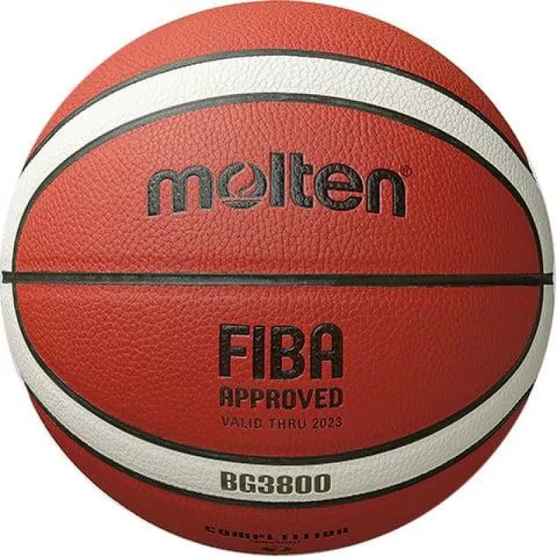 Basketball MOLTEN B5G3800 size 5, brown leather, indoor & outdoor, laminated non-slip surface