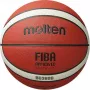 Basketball MOLTEN B5G3800 size 5, brown leather, indoor & outdoor, laminated non-slip surface