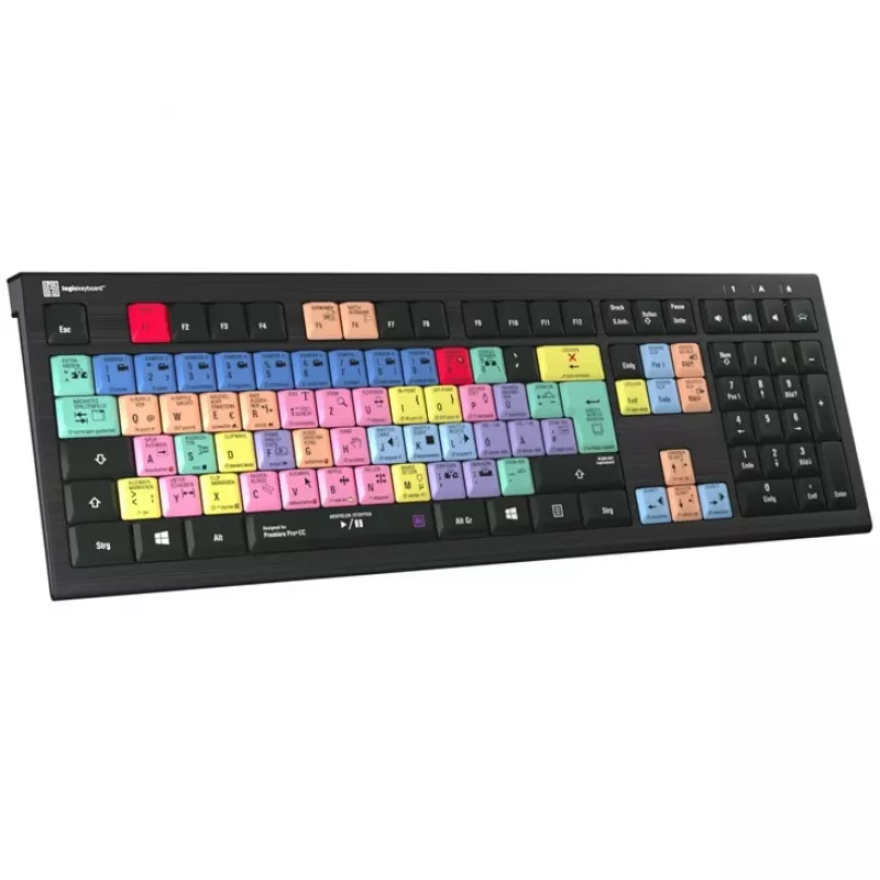 Logickeyboard Adobe Premiere Pro CC ASTRA 2 apšviesta klaviatūra vokiečių (LKB-PPROCC-A2PC-DE)
