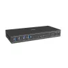 Lindy 2 prievadų dviejų ekranų HDMI 4K60, USB 3.0 KVM jungiklis, 4096 x 2160 pikselių, 4K Ultra HD, juodas