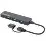 Manhattan USB-C & USB-A Combo Dock/Hub, prievadai (4): USB-A (x4), 5 Gbps (USB 3.2 Gen1, dar žinomas kaip USB 3.0), maitinamas per USB (nereikia išorinio maitinimo šaltinio)