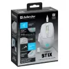 Belaidė pelė DEFENDER Stix GM-009 RF — optinė 3200 DPI, 6 mygtukai, abiem rankoms tinkama, USB RF, maitinama baterijomis, balta