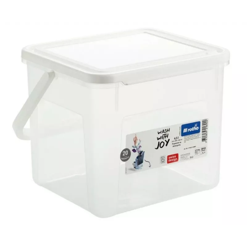Talpykla valymo skysčiams Rotho Basic 4,5 L modelis 1770201100RP, permatomas technopolimeras su dangteliu ir pakabinimo anga