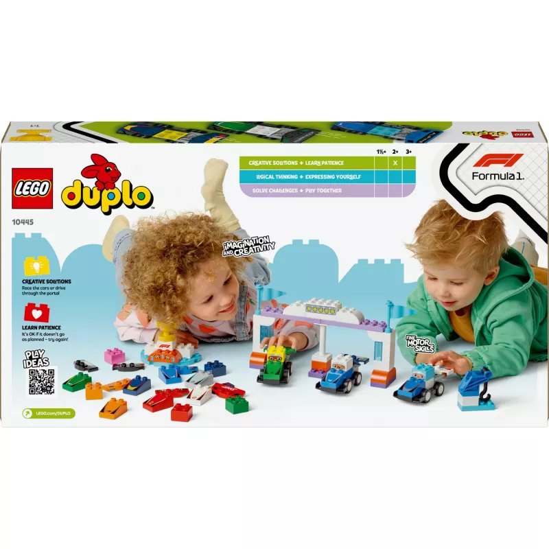 LEGO DUPLO 10445 F1 komandos lenktynių automobiliai ir vairuotojai