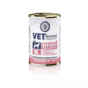 VET RESPONSE Svorio balansas - šlapias šunų maistas - 400g
