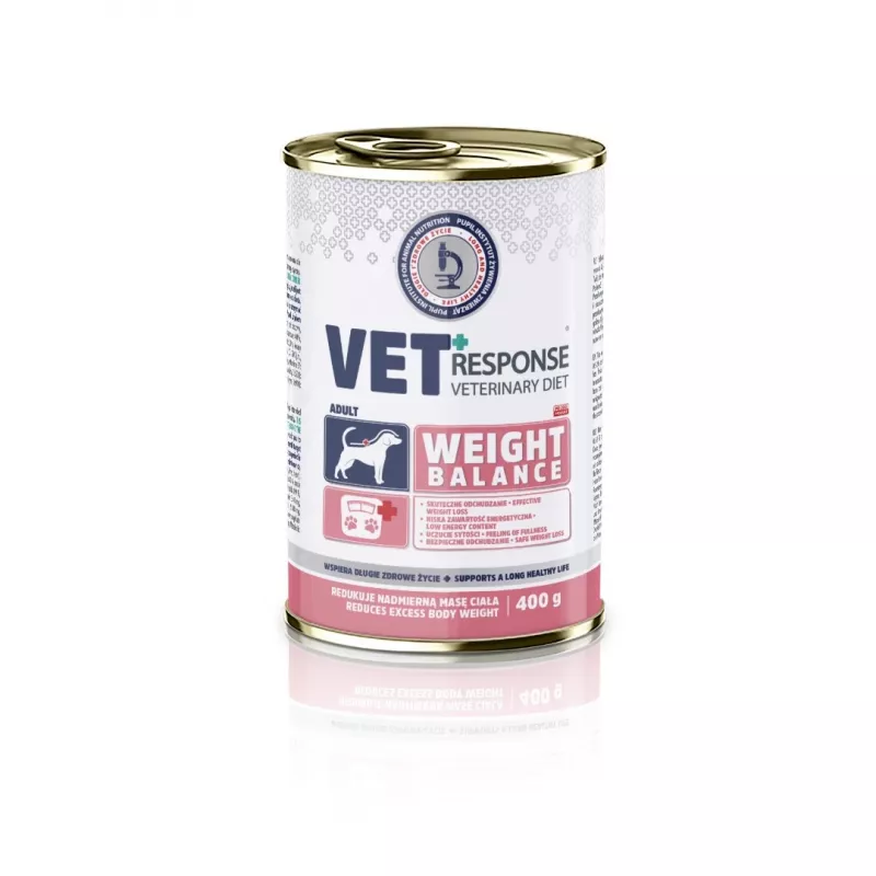 VET RESPONSE Svorio balansas - šlapias šunų maistas - 400g
