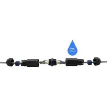 Renkforce RJ45 tinklo adapteris CAT 6 [1x RJ45 lizdas - 1x RJ45 lizdas] Juodas (RF-4533938)