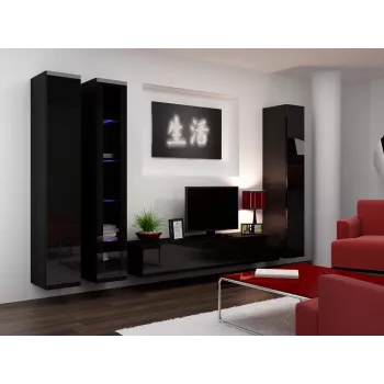 Cama TV stovas VIGO '180' 30/180/40 juodas/juodas blizgus