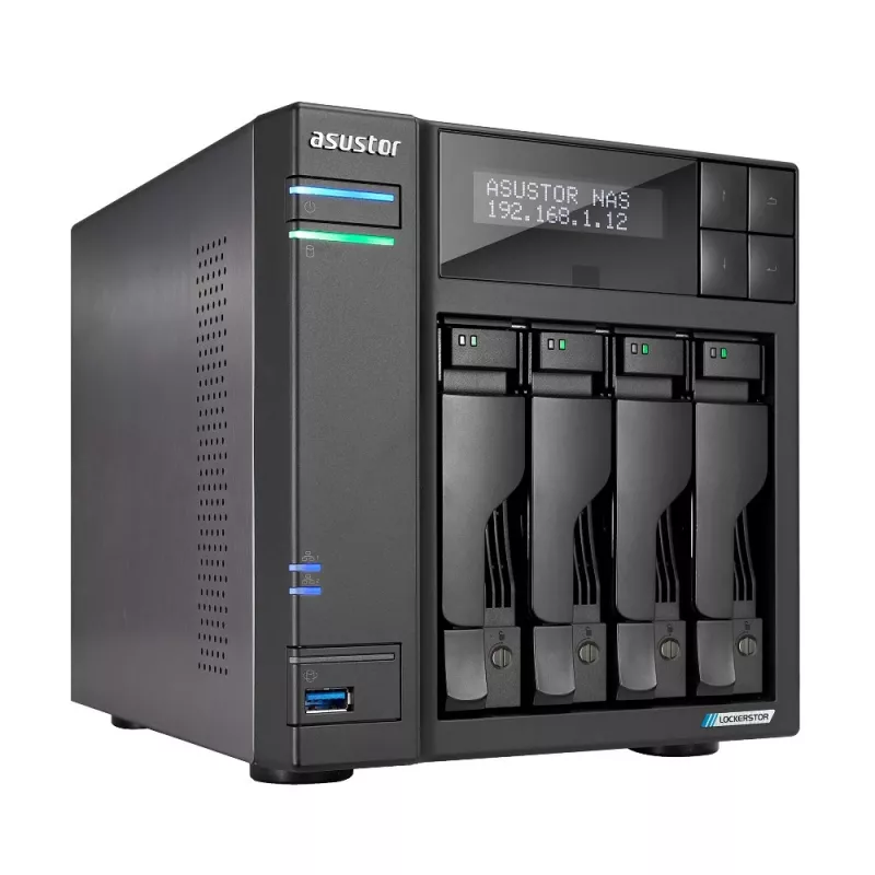 Asustor LOCKERSTOR 4 Gen2 (AS6704T) NAS stalinis kompiuteris Intel® Celeron® N N5105 4 GB DDR4 0 TB ADM juodos spalvos
