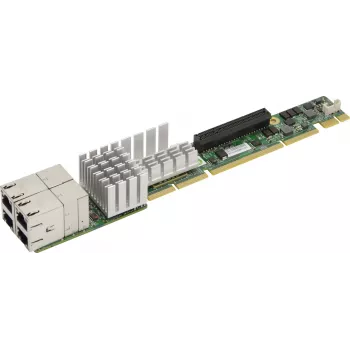 Super Micro Supermicro papildoma kortelė AOC-UR-i4XT 1U Ultra Riser - Tinklo adapteris - 10Gb Ethernet x 4 - SuperServer 1028U-TR4T+, 6018U-TR4T+ (AOC-UR-i4XT)