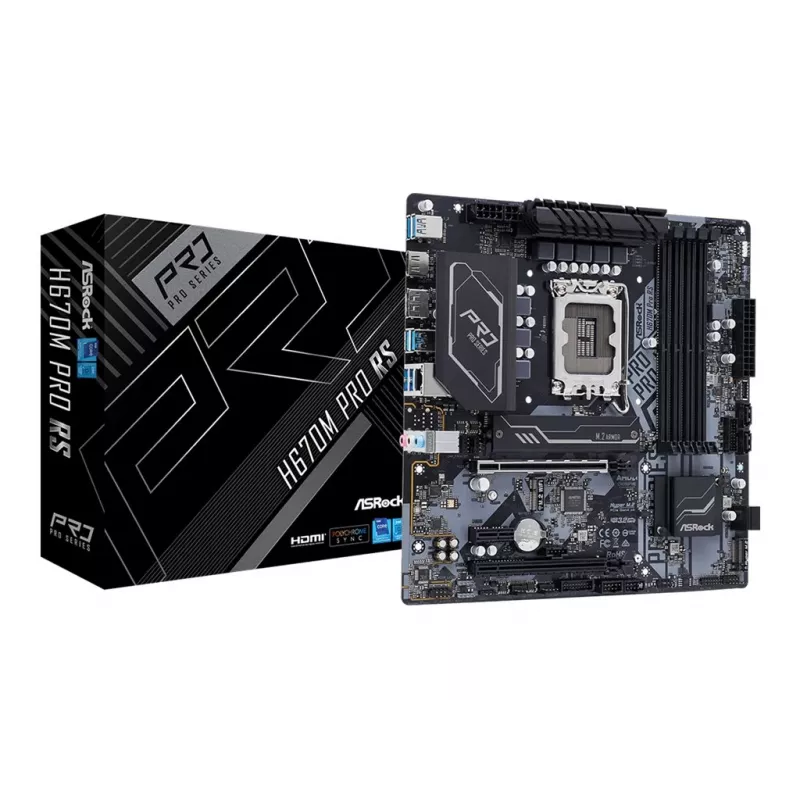 Motininė plokštė ASRock H670M Pro RS Intel H670 LGA 1700 micro ATX