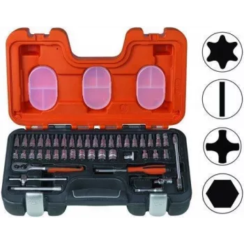Socket set Bahco 1/4” S460 Metric Drive Size