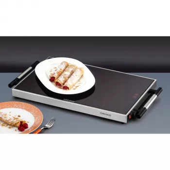 Maisto šildytuvas Rommelsbacher WPR 305/E — 300 W, 230 V, nerūdijantis plienas, stiklo korpusas, 640×345×50 mm