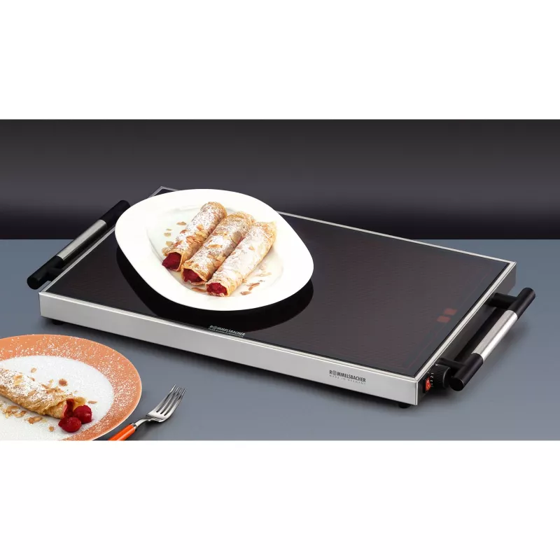 Maisto šildytuvas Rommelsbacher WPR 305/E — 300 W, 230 V, nerūdijantis plienas, stiklo korpusas, 640×345×50 mm