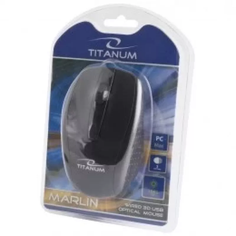 TITANUM TM110K pelė abiem rankoms tinkama USB Type-A optinė 1000 DPI