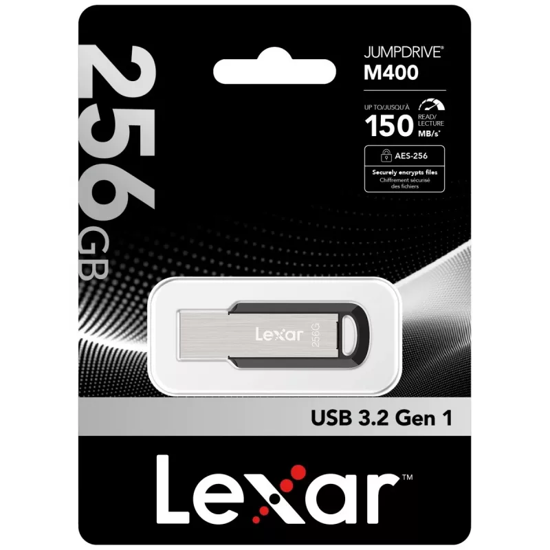 “Lexar JumpDrive M400” USB atmintukas 256 GB USB Type-A 3.2 Gen 1 (3.1 Gen 1) Sidabrinis