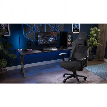 CORSAIR - TC100 RELAXED žaidimų kėdė (medžiaga – pilka/juoda)