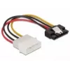 SATA HDD laidas DeLOCK 60120 4 kontaktų kištukas su metaliniu spaustuku, tiesus, 0,12 m