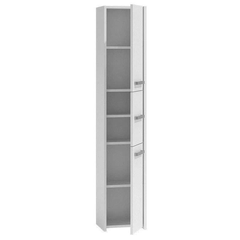 Vonios spintelė top e shop S33 BIEL — laisvai pastatoma, balta, 6 lentynos, 300×300×1700 mm