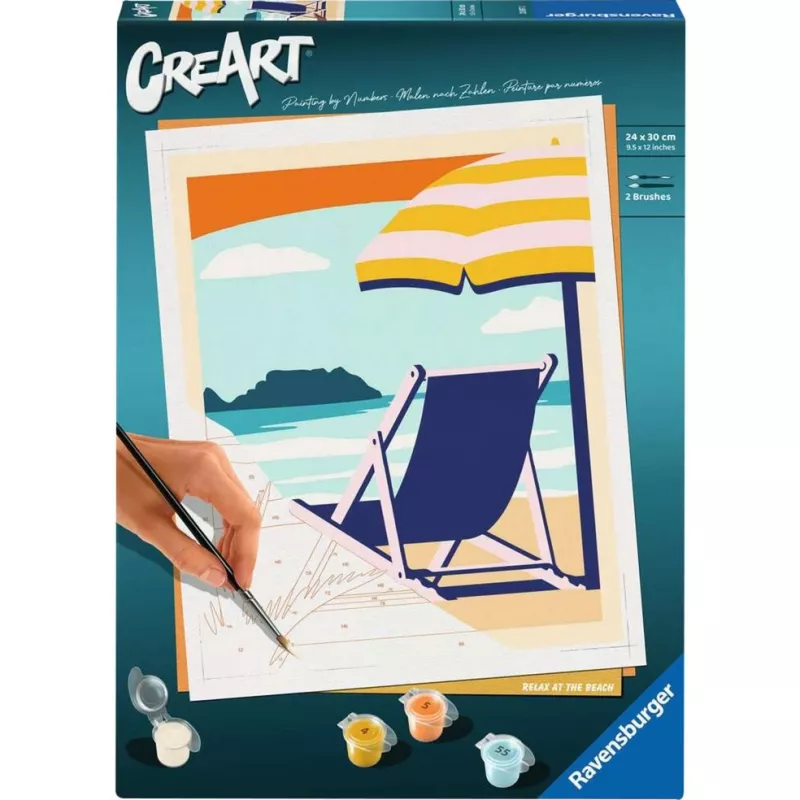 Piešimo rinkinys Ravensburger CreArt – Relax at the Beach (23897) meno rinkinys