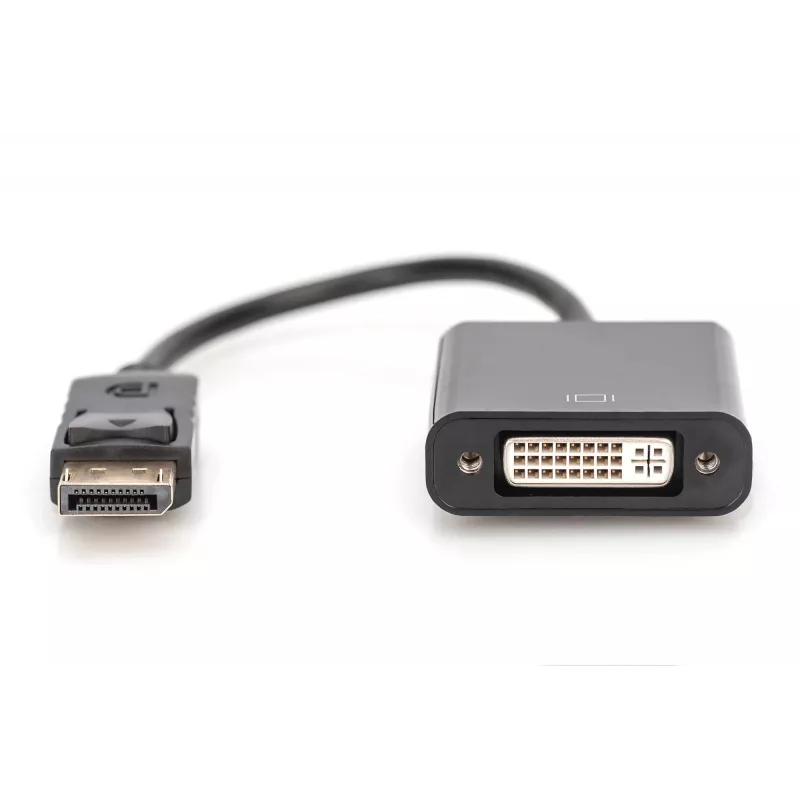Assmann DisplayPort adapter cable. DP - DVI (24+5) M/F. 0.15m.w/interlock. DP 1.1 compatible. UL. bl. w/o shielding. 32AWG (AK-340409-001-S)