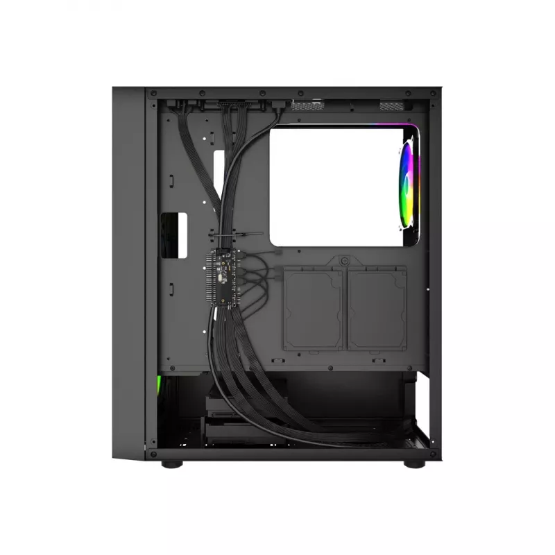 PC korpusas GEMBIRD Fornax 4300 Midi Tower ATX, grūdintas stiklas, 2x3,5 colio skyriai, 3x2,5 colio skyriai, ARGB ventiliatorių palaikymas, USB 3.2 Gen1