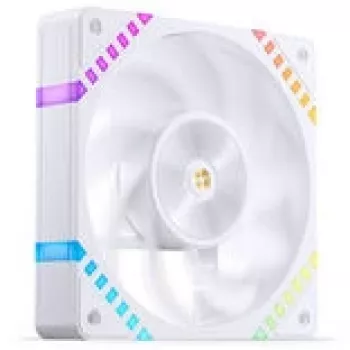 120mm korpuso ventiliatorius Jonsbo HF2-120 White — atvirkštinės mentės, PWM, ARGB