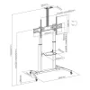 Sbox FS-3610 Floor Ultra-Large LED TV stovas 60-100 100kg Balta