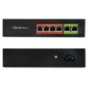 Ethernet PoE Switch QOLTEC 52289 — 4x RJ45 PoE prievadai, 2x RJ45 aukštynkryptis prievadas, 65W galios biudžetas