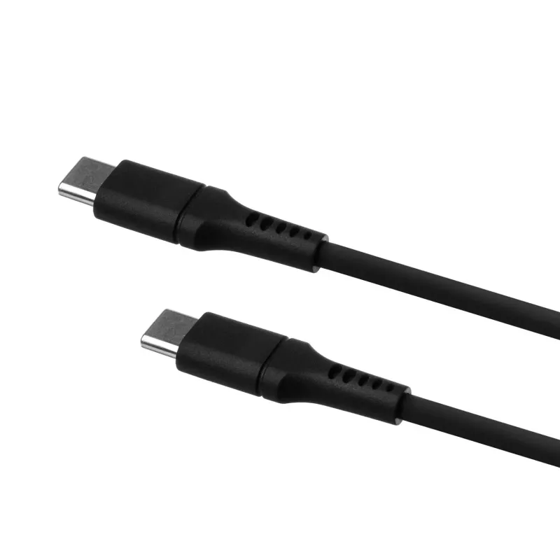 FIXED Liquid Silicone kabelis USB-C/USB-C, 0,5m, 60W, Juoda | Fixed