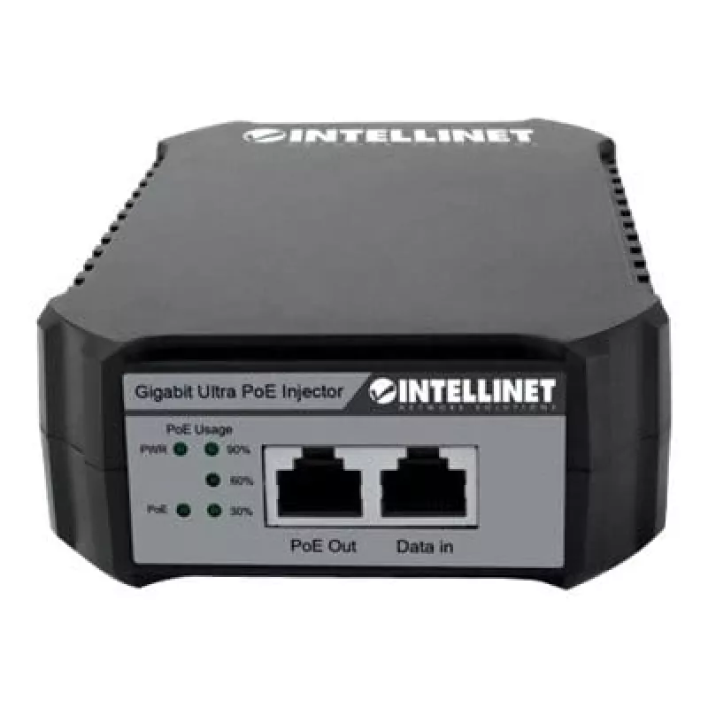 Intellinet Gigabit PoE++ maitintuvas, vienas 95 W prievadas, atitinkantis IEEE 802.3bt (4PPoE), plastikinis korpusas, galimybė montuoti ant sienos