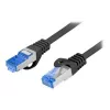 Tinklo kabelis LANBERG PCF6A-10CC-0100-BK — Cat6a S/FTP, 1 m, RJ-45, juodas