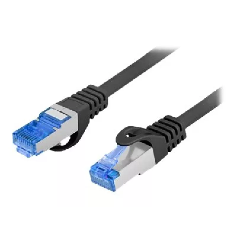 Tinklo kabelis LANBERG PCF6A-10CC-0100-BK — Cat6a S/FTP, 1 m, RJ-45, juodas