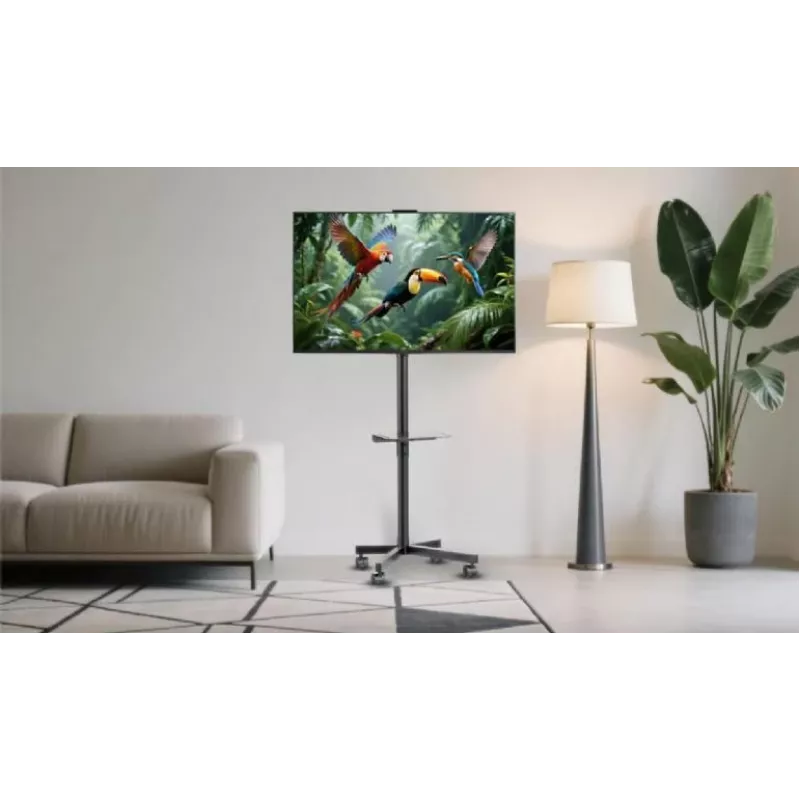 Gembird grindų TV stovas su ratukais (pakreipimas) 32 colių–55 colių, VESA 100x100–400x400, maks. apkrova 30 kg, juodas
