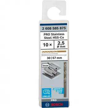 Sukamasis grąžtas Bosch Metal grąžtas HSS-Co DIN 338 skersmuo 2,5 mm
