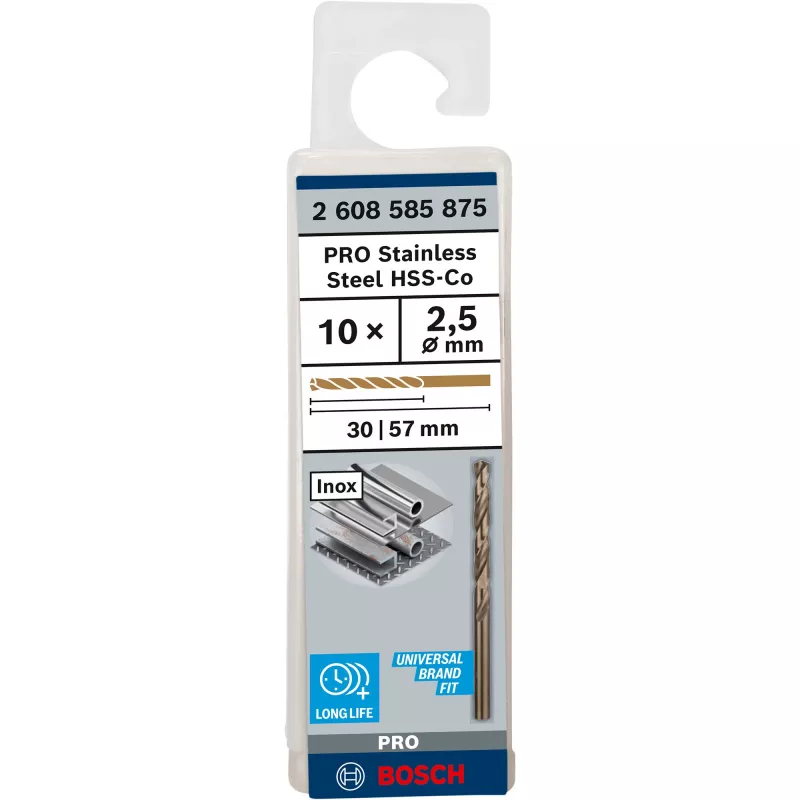 Sukamasis grąžtas Bosch Metal grąžtas HSS-Co DIN 338 skersmuo 2,5 mm