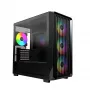 Montech X5M (B) Micro Tower PC korpusas — Micro‑ATX/Mini‑ITX, 3x120mm priekyje, 1x120mm gale, palaiko ATX PSU, 2x3.5 colio + 4x2.5 colio, juoda