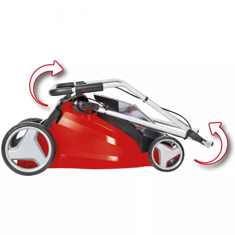 Akumuliatorinė vejapjovė GE-CM 43 Li M Kit, 36 V (2x18 V) (raudona/juoda, 2 ličio jonų akumuliatoriai 4,0 Ah)