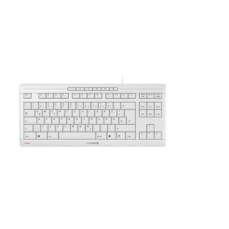 CHERRY STREAM TKL klaviatūra universali USB QWERTZ vokiška balta