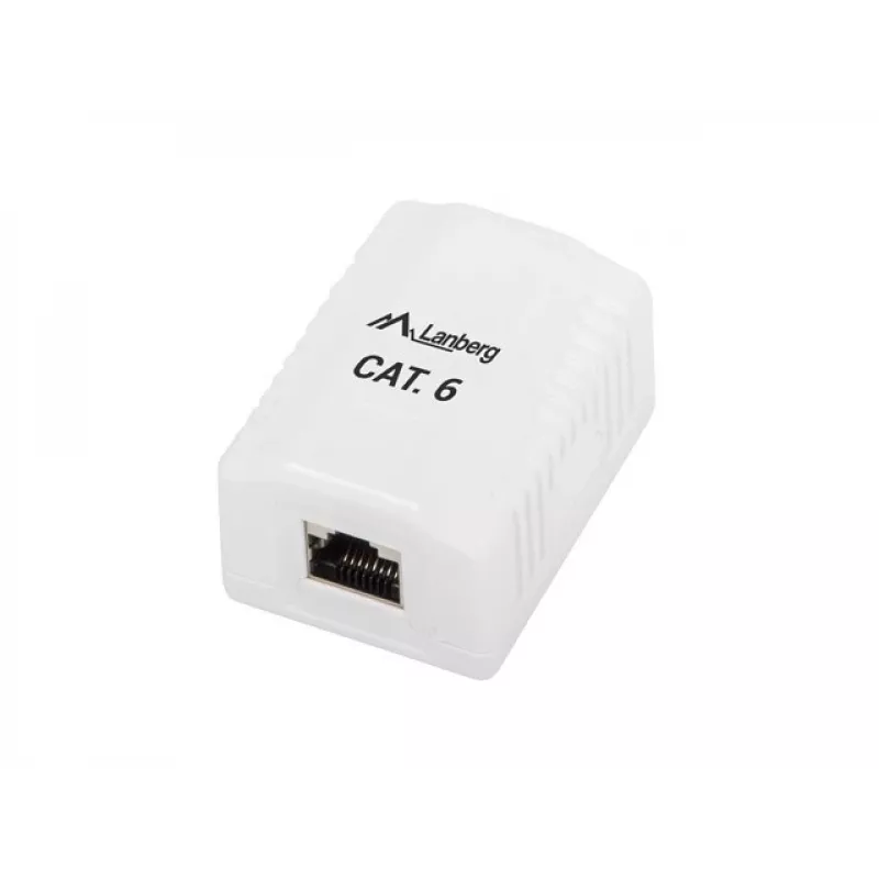 Paviršinis RJ-45 lizdas baltas Lanberg OS6-0001-W