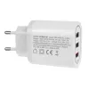 Sieninis įkroviklis MACLEAN MCE479W — 3 prievadų USB greitasis įkroviklis, 18W bendra galia