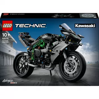 LEGO Technic motociklo modelis Kawasaki Ninja H2R 42170 — 1:1 mastelio kopija, 643 detalės, instrukcijų lapas, nuo 10 metų
