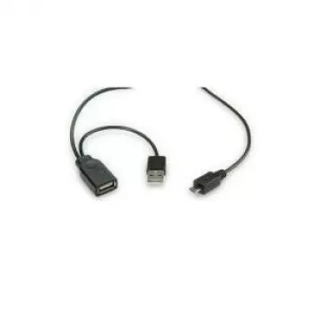 ROLINE USB 2.0 Y kabelis - 2x Type A (ST / BU) - Micro B ST - 1m - Ekranuotas - USB 2.0 Type Micro B - 1 mm (19.08.1009)